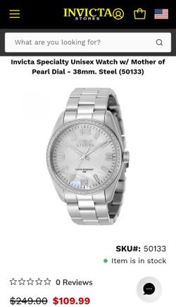 Invicta unisex mother of pearl watch