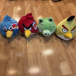 10” Angry Birds Stuffed Animal Set Of 4
