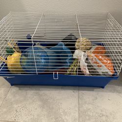 Hamster, Guinea Pig, Hedgehog Cage With Accessories