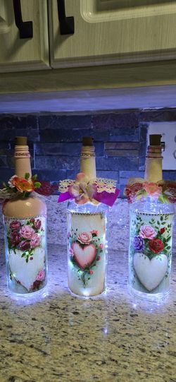 Bottles With Lights Handcrafted