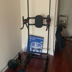 Pull Up Bar And Weights And Barbells