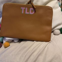 Brand New WOT Mark & Graham  Large Leather Double Zipper Bag