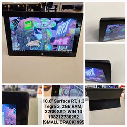 10.6" Surface RT, 1.3 Tegra 3, 2GB RAM, 32GB SSD, WIN 10 10(contact info removed) [SMALL CRACK] $95
