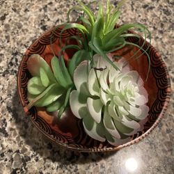 African Hand-Carved Wooden Animal Print Bowl