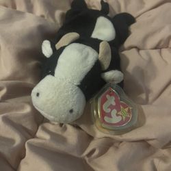 Ty Beanie Baby Daisy the Cow Black White