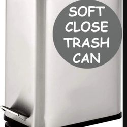 Soft Close, Rectangular Trash Can 10L with Anti - Bag Slip Liner and Lid,  Use as Mini Garbage Basket, Slim Dust Bin, or Decor in Bathroom, Restroom,  Kitchen, or Bedroom (10L /