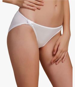 MEDIUM WHITE Women's Mulberry Silk Underwear, 100% Silk Panties, Breathable Sexy Stretch Hipster High Cut Bikini Panties for Women