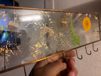 Resin Wall Hook Rack with Pressed Flowers