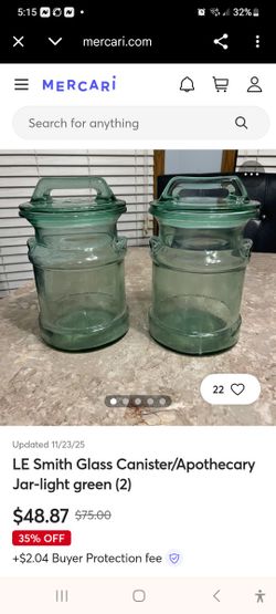 Vintage L.E. Smith Milk Cans 2-piece Jar Set