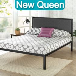 Brand New Queen Size Modern 14 Inch Platform Bed Frame with Headboard