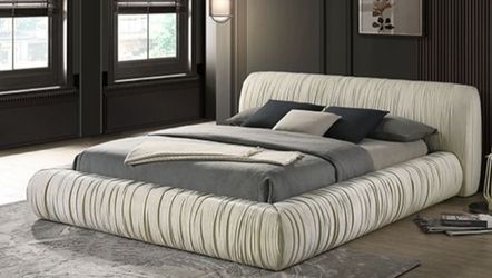Brand New Ivory Queen Platform Bed Frame (Available in Eastern King)