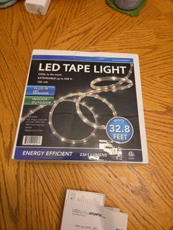 Indoor/Outdoor White LED Tape Light- 32.8 feet long