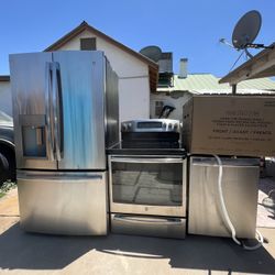 Ge Stainless Still Kitchen Set 