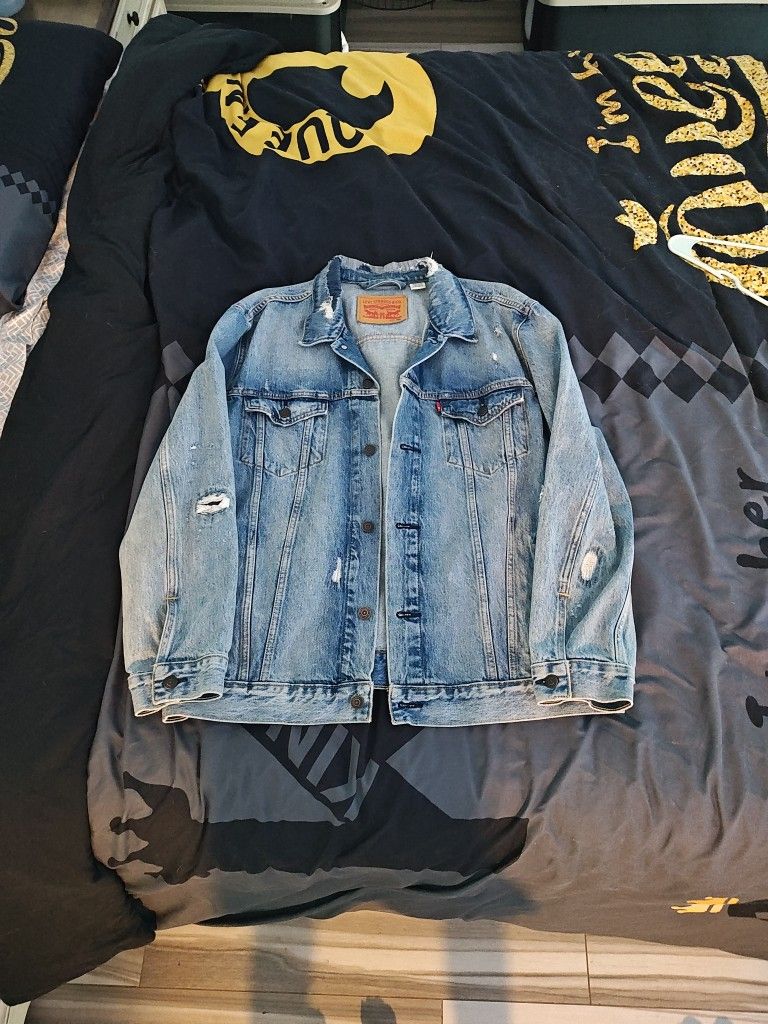Distressed Levi's Denim Truckers Jacket Size XXL Men's