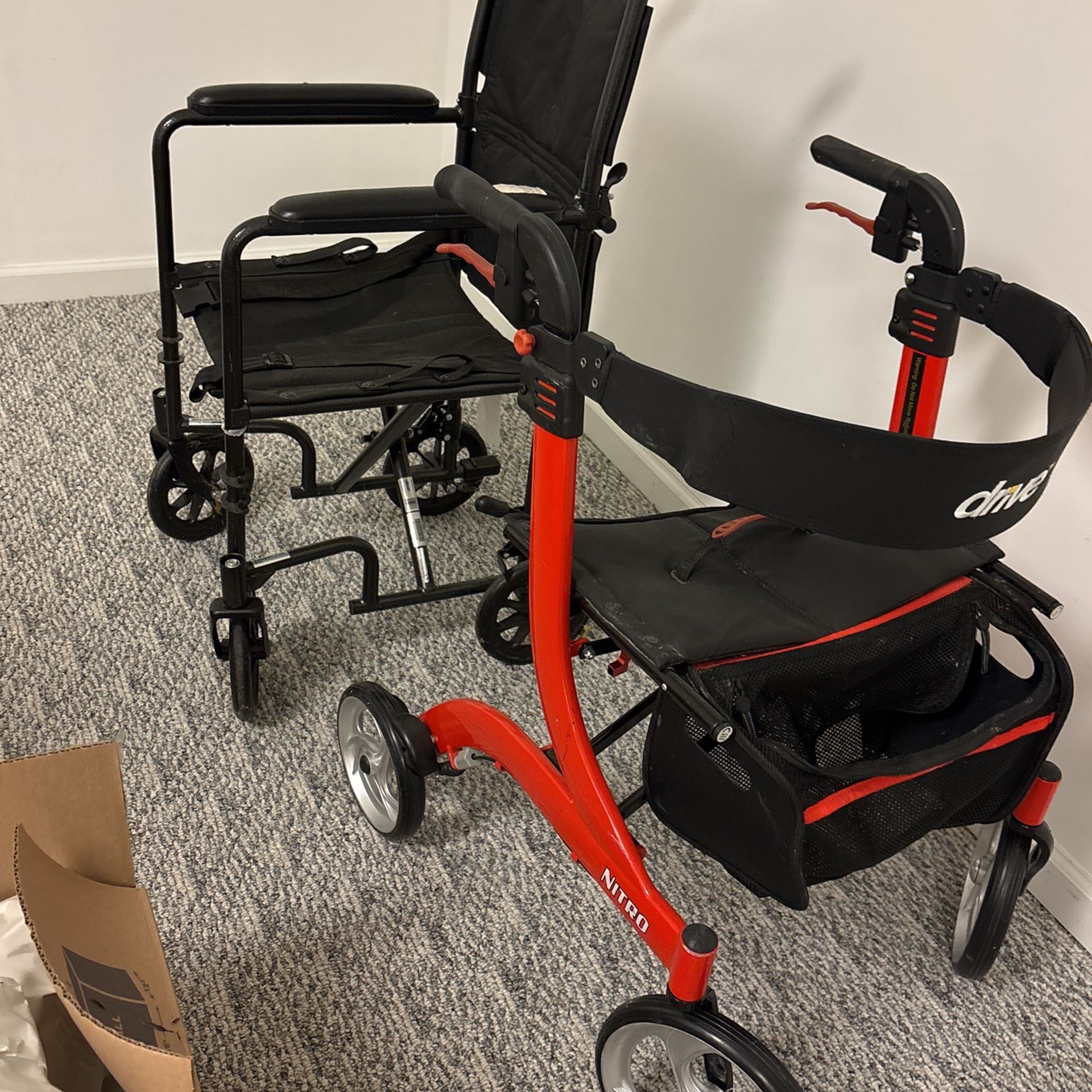 Transit chair/walker & Drive Nitro Duet Rollator/transport Chair