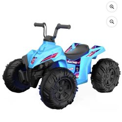 Kid Trax 12V Glow ATV Ride-On Toy, Blue, with LED Lights, Rechargeable Battery, Ages 3–6