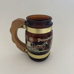 Pennsylvania Dutch Country Brown Barrel Mug