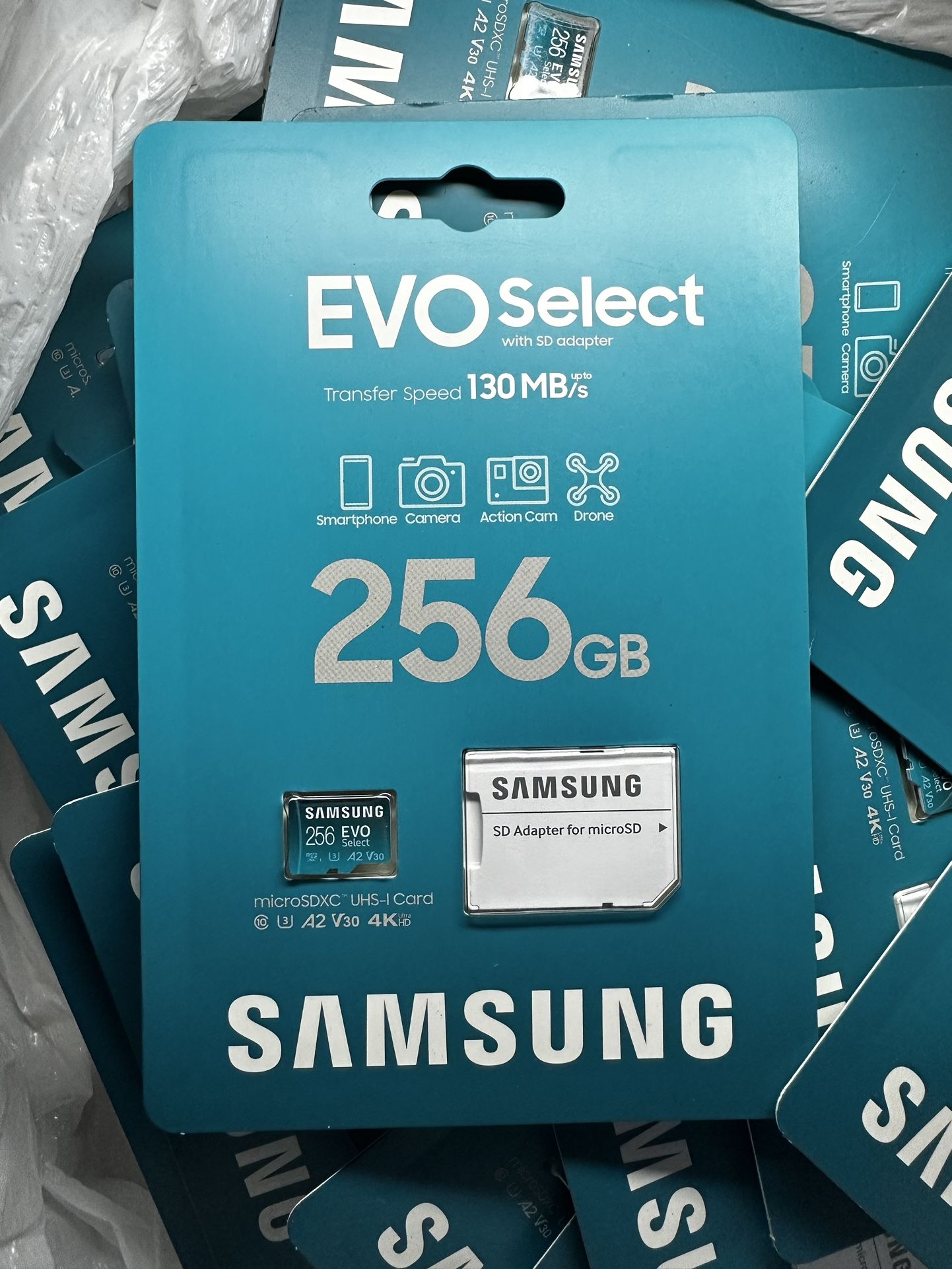 SAMSUNG EVO Select Micro SD Memory Card Adapter, 256GB microSDXC