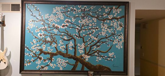 Acrylic painting cherry blossoms