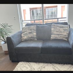 Living spaces couch/ Love Seat Gray