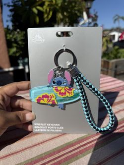 Tropical Stitch Surfin' Wristlet Keychain