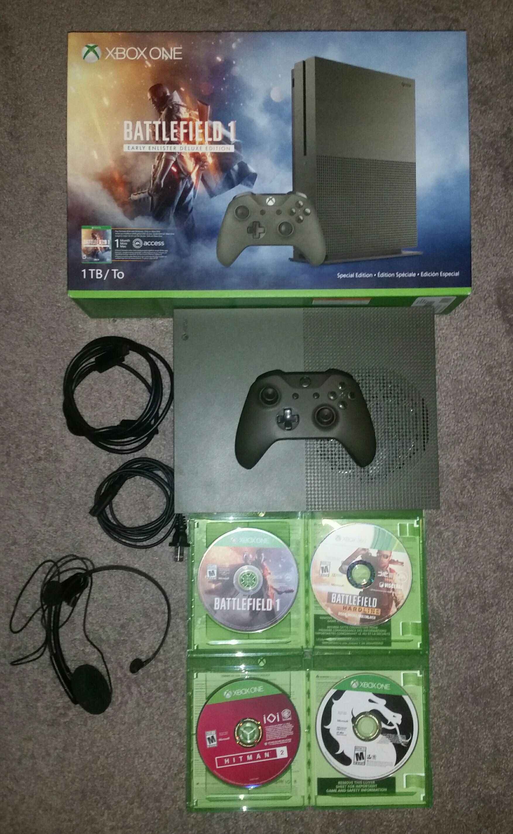 Xbox One S 1TB + 4 Games + Controller & Headset