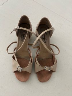 Comfort Dance Shoes with Rhinestones Buckle