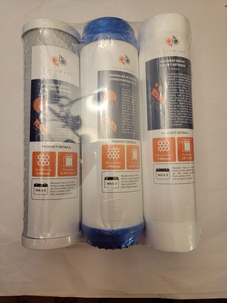 Replacement Water Filter Set: CTO+GAC+Sediment All 5 Micron Fit Most RO UNITS