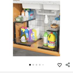 *NEW* Black under sink organizer 2pk