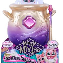 Cream Tea Magic Mixies Magical Misting Cauldron with Interactive 8 inch Pink Plush Toy 