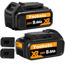 For  Dewalt 20v Max Battery, 20v 8Ah Replacement Battery Compatible with Dewalt 20v Battery DCB200 DCB206 DCB204 DCB205 DCB203 DCB207 Cordless Tools