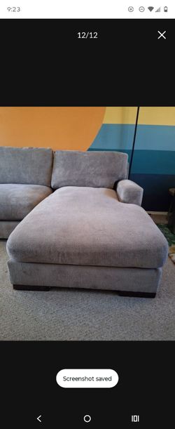 Gray Fabric Sectional Sofa with Chaise