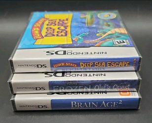 Nintendo DS sealed videogames lot of 3 brand new! Deep Sea Frozen Brain Age