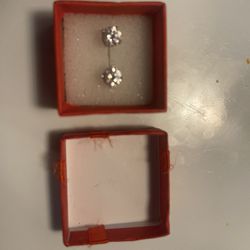 Silver Diamond Earrings 925