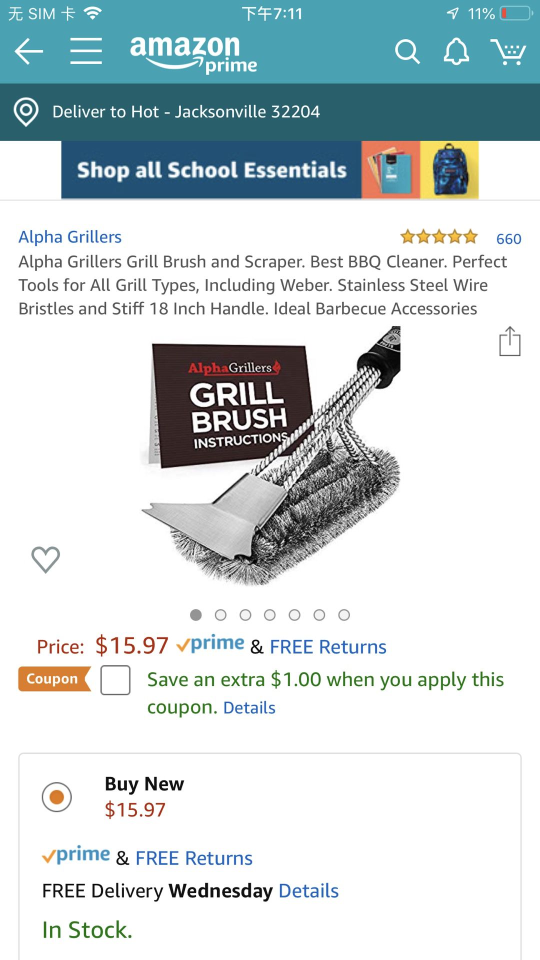 Brand new Alpha Grillers Grill Brush and Scraper. for Sale in Jacksonville,  FL - OfferUp