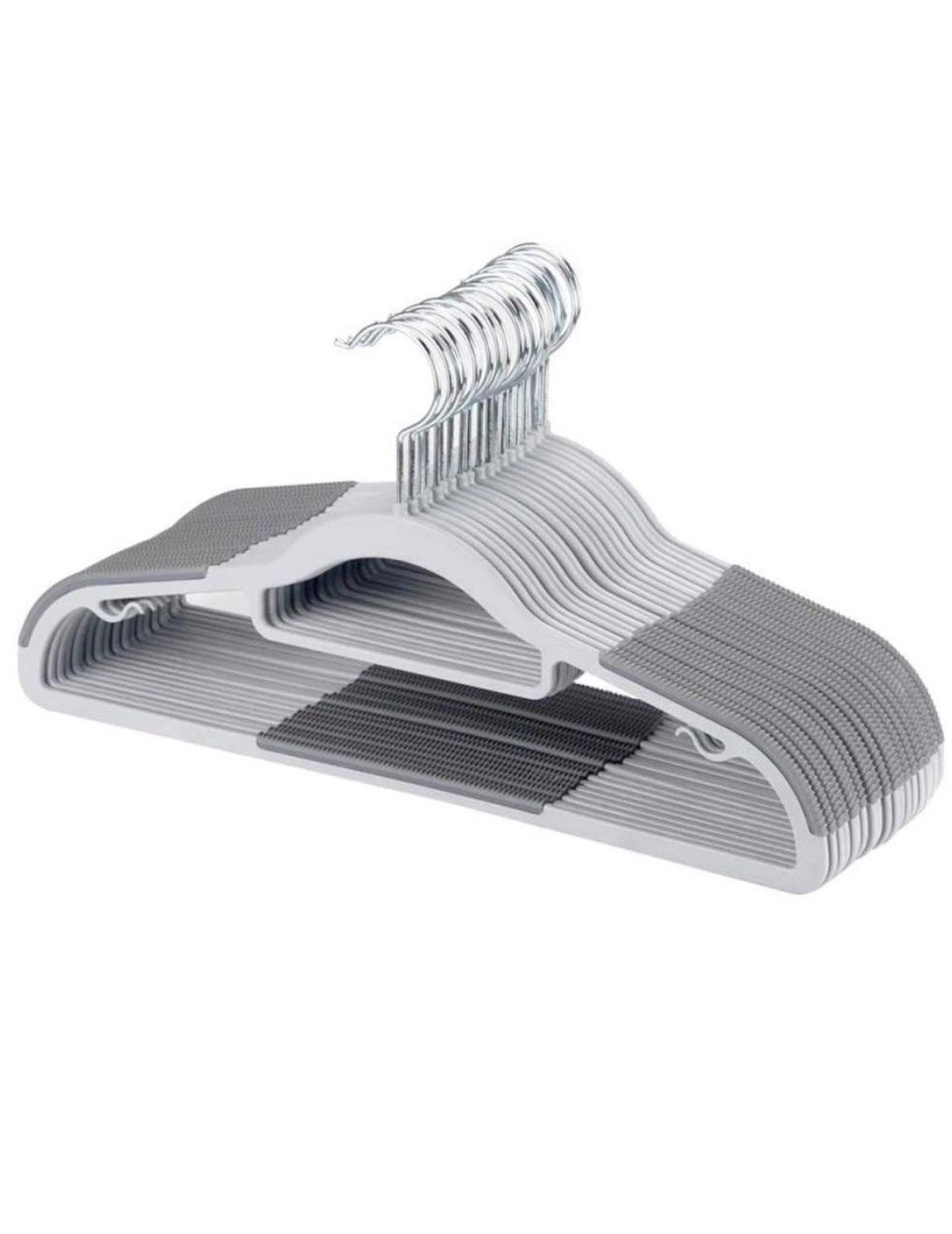 30- Pack Heavy Duty Plastic Hangers With Non Slip Grips, 11 lb Weight Capacity