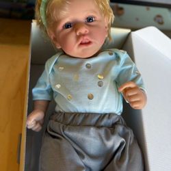 Realistic Reborn Baby Dolls Sleeping Girl 20 Inch Real Life Baby Doll Eyes Open Lifelike Newborn Babies Dolls Poseable with Soft Vinyl & Cloth Body f