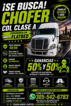 Busco Chofer CDL Class A