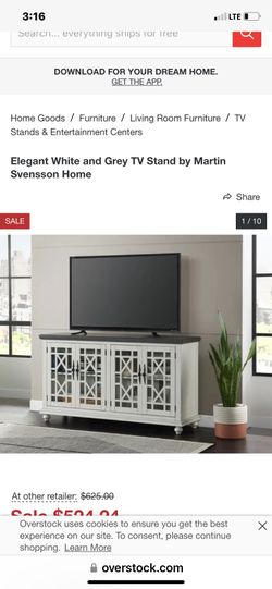 Elegant White and Grey TV Stand by Martin Svensson Home  