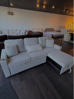 3-in-1 Sleeper Sofa — Couch + Bed + Storage Chaise/ FREE LOCAL DELIVERY 🚚