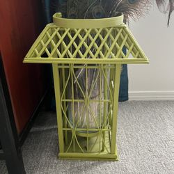 Sage Green Wood Lantern