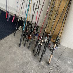 Fishing Rod/reel Combos.  ALL MUST GO.  OVER 65 Combos 