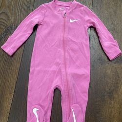 Girls Pink Purple Sleeper Pajamas Size 3 Months By Nike #2