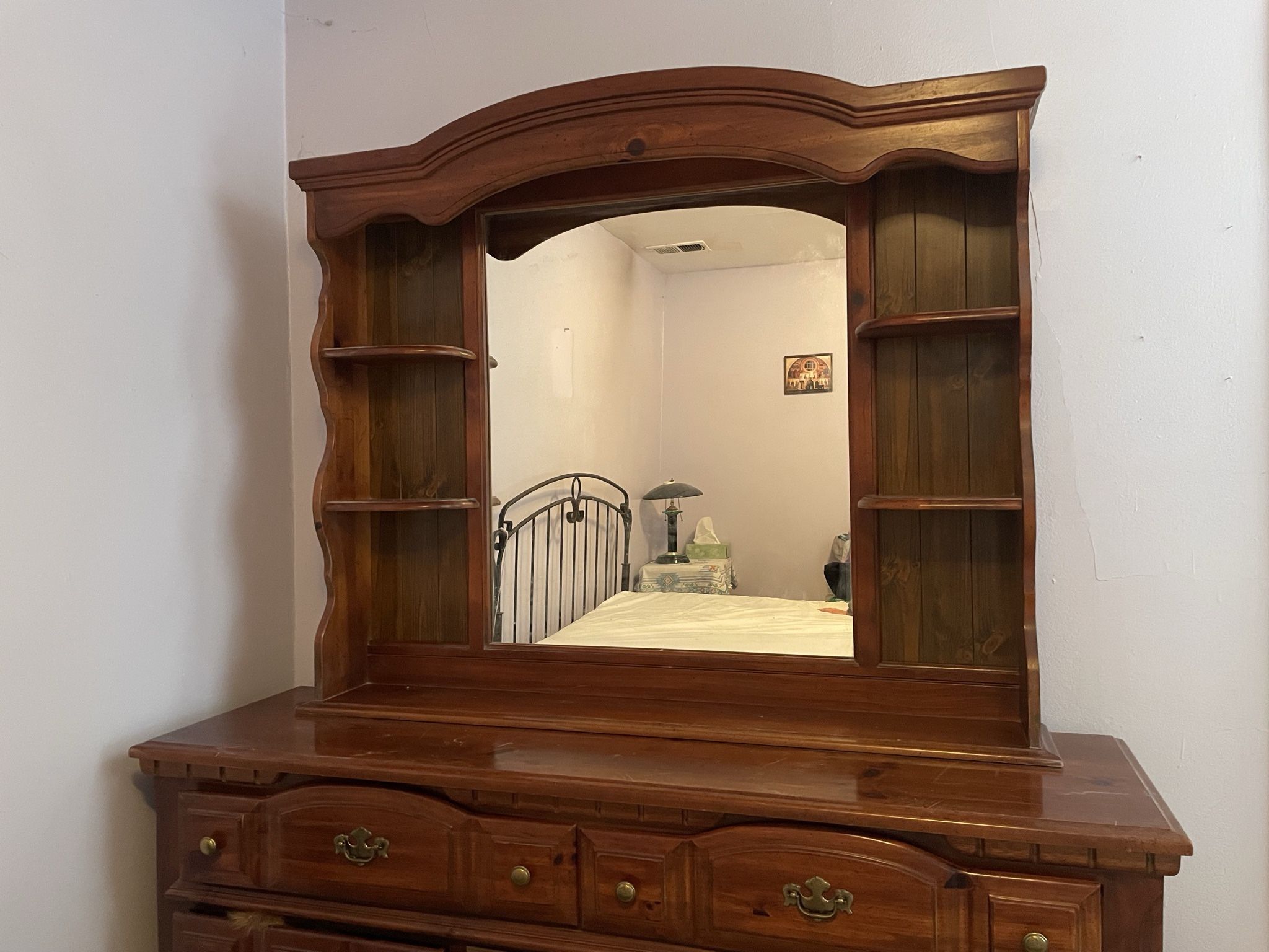 Wood Dresser With Mirror