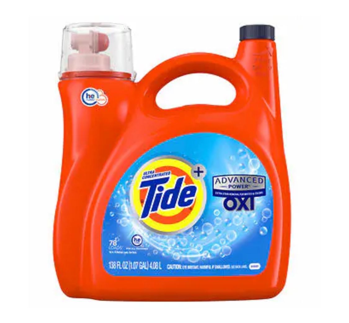 Tide Plus Advanced Power w/ Oxi Laundry Detergent Original 78 Load 138 Fl Oz