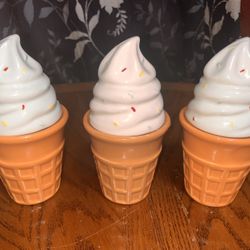 Lot of 3 Ice Cream Cone Decor