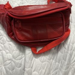 Leather Red Fanny Bag