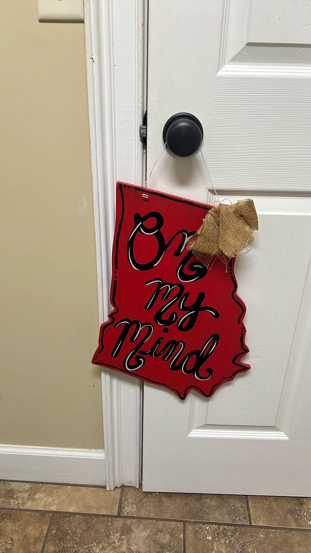 Hand-painted wooden wall hanger Georgia state