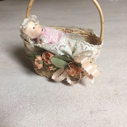 Vintage Doll And Basket