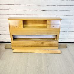 MCM Full Size Bed Frame W/ Shelf